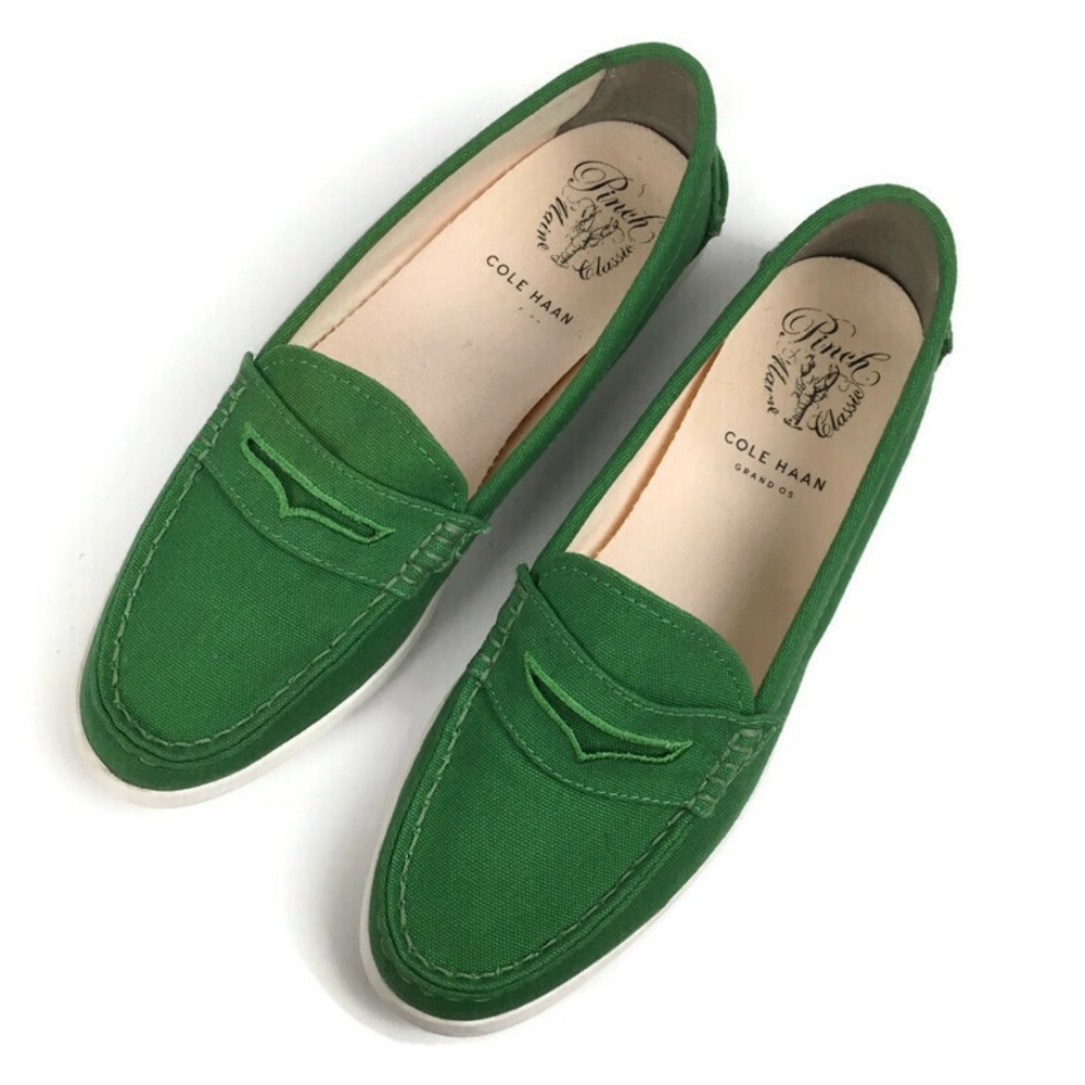 Cole Haan Women's Green Loaders Pinch